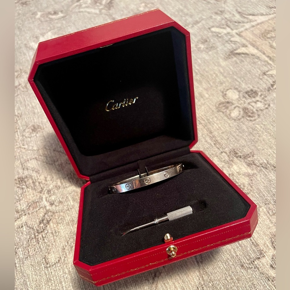 Cartier Love Bracelet - White Gold - Size 17
